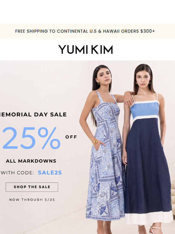 EXTRA 25% OFF: The Memorial Day Sale