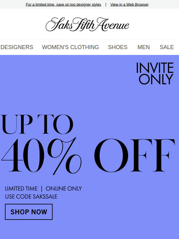 Just for you: Here's private access to up to 40% off