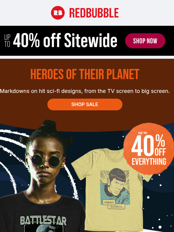 👽 Sci-Fi Merch: Up to 40% Off 👽 Sitewide Sale