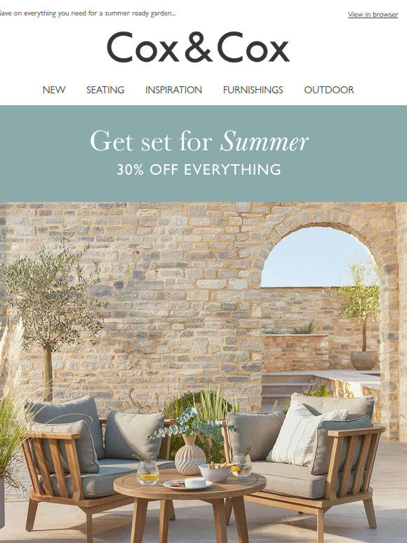 Alfresco living | Take 30% OFF everything!