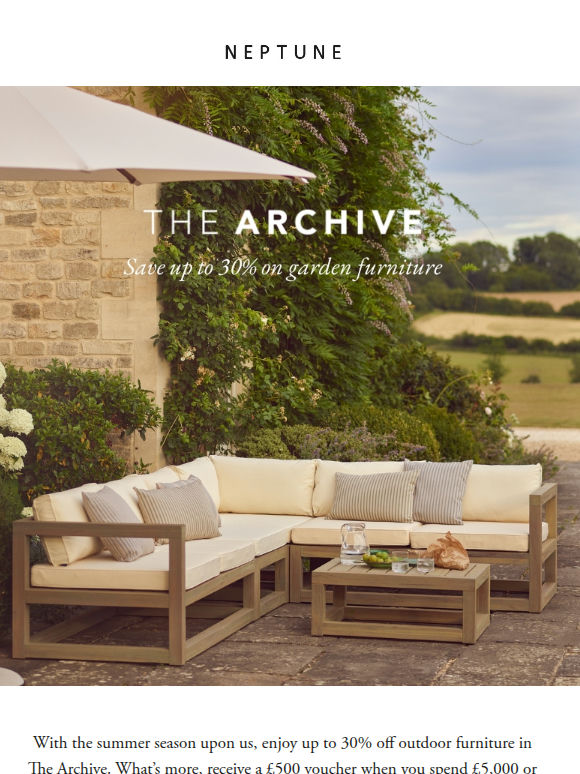 Enjoy up to 30% off garden furniture
