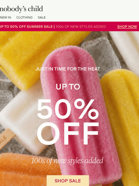 SUMMER SALE: 100s OF NEW STYLES