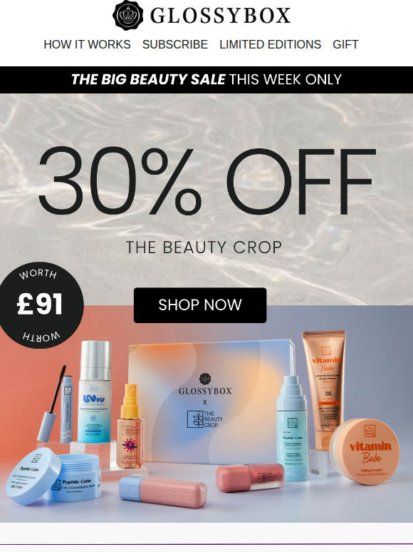 QUICK! 30% Off The Beauty Crop