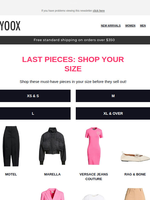 Last pieces: Shop your size