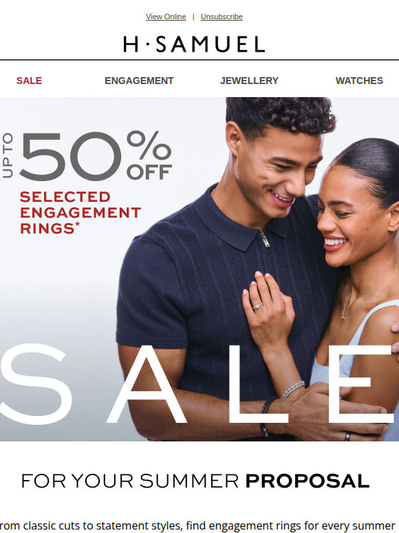 Up to 50% off engagement rings