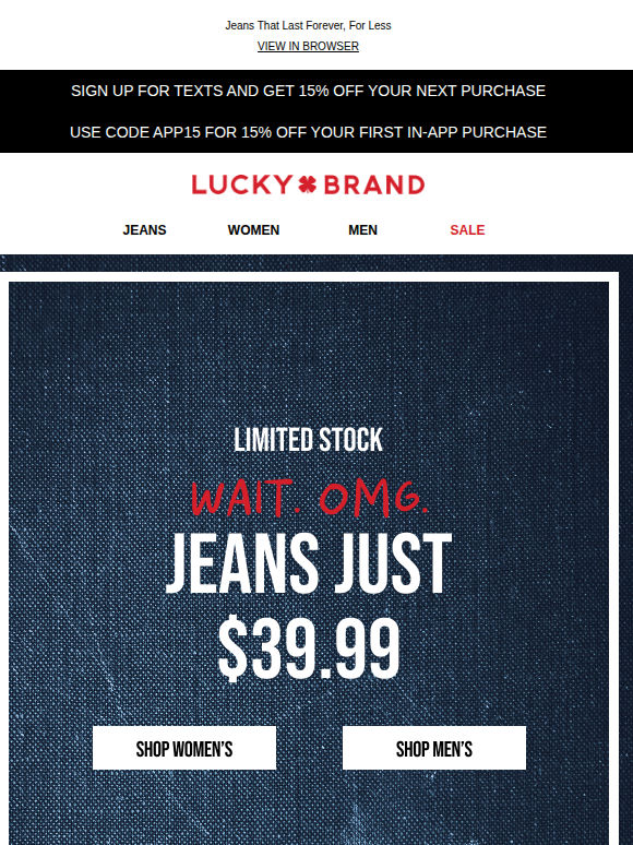$39.99 Denim Is Waiting…
