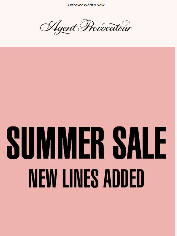 Summer Sale | New Lines Added To The Lust List