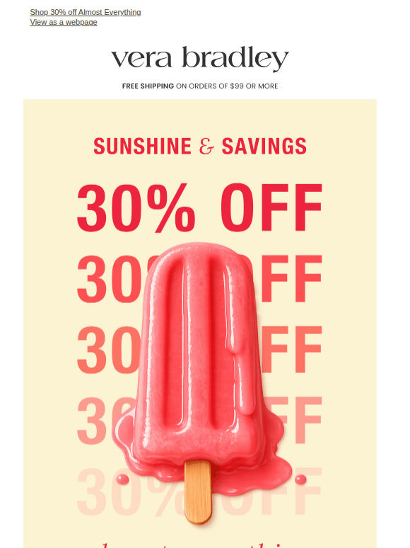 Forecast: ☀️ and 30% off
