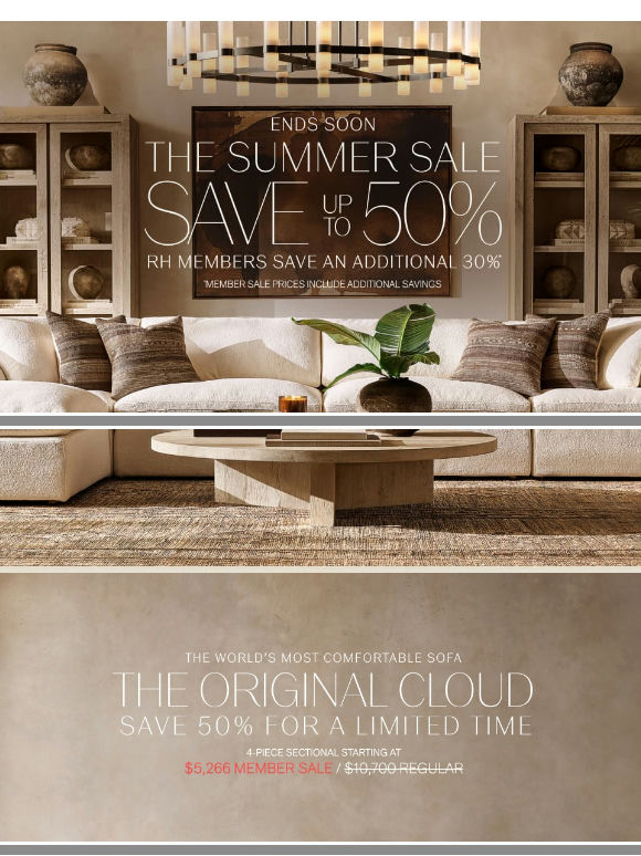 Enjoy Up to 50% Off Sofas, Sectionals & Chairs. The Summer Sale Ends Soon.