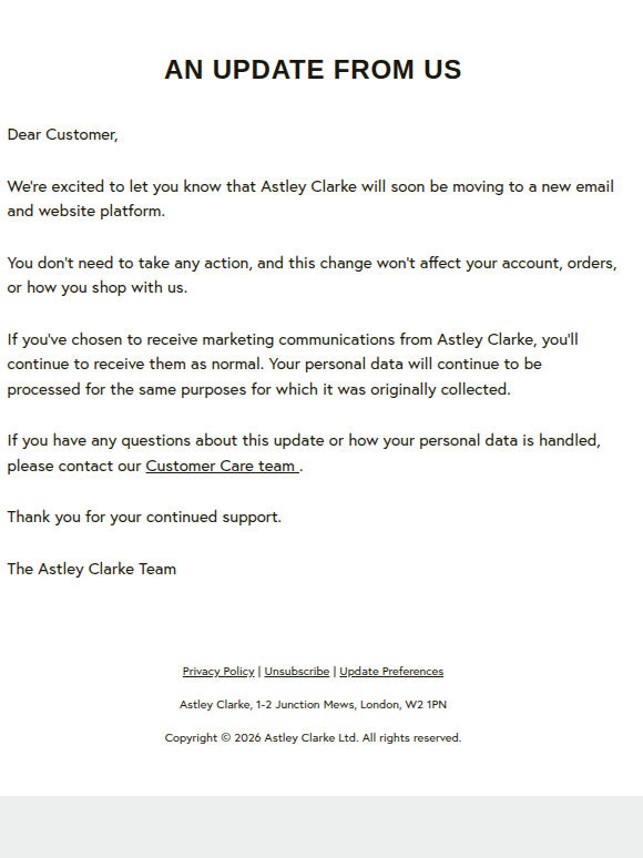 An Update from Astley Clarke