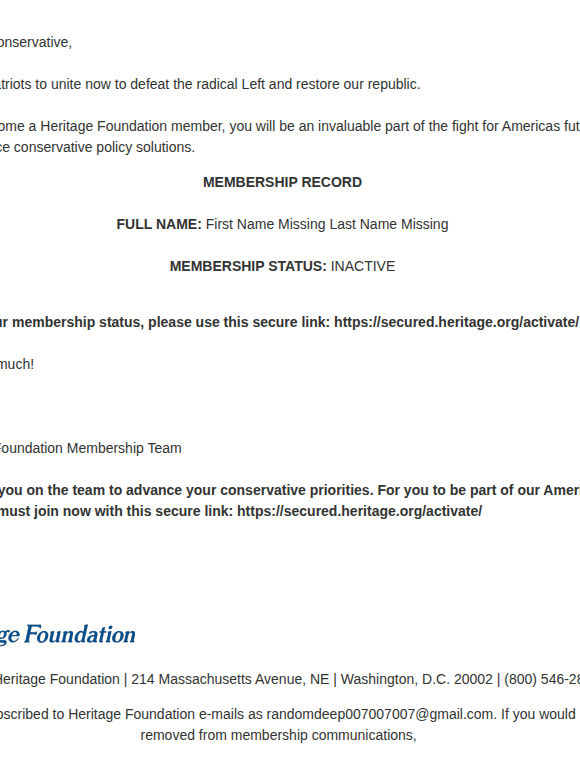 Your Membership Record is Inactive