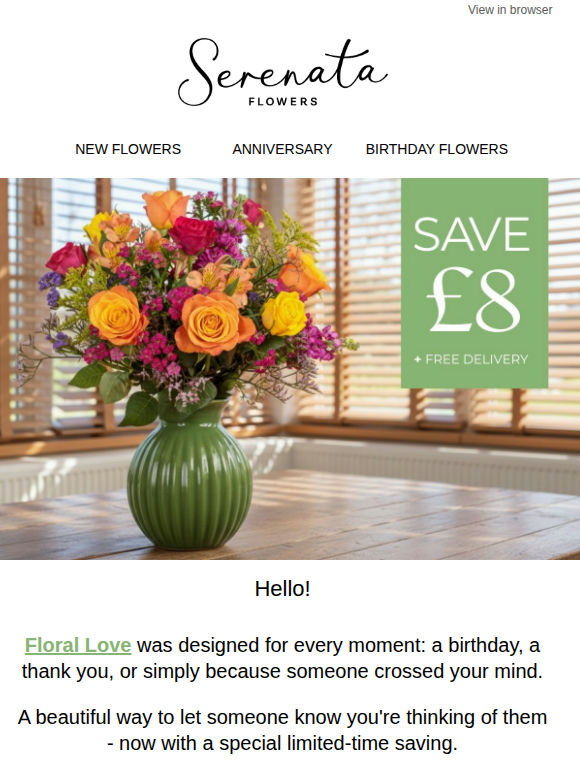 ⚡Get £8 off Floral Love 💚