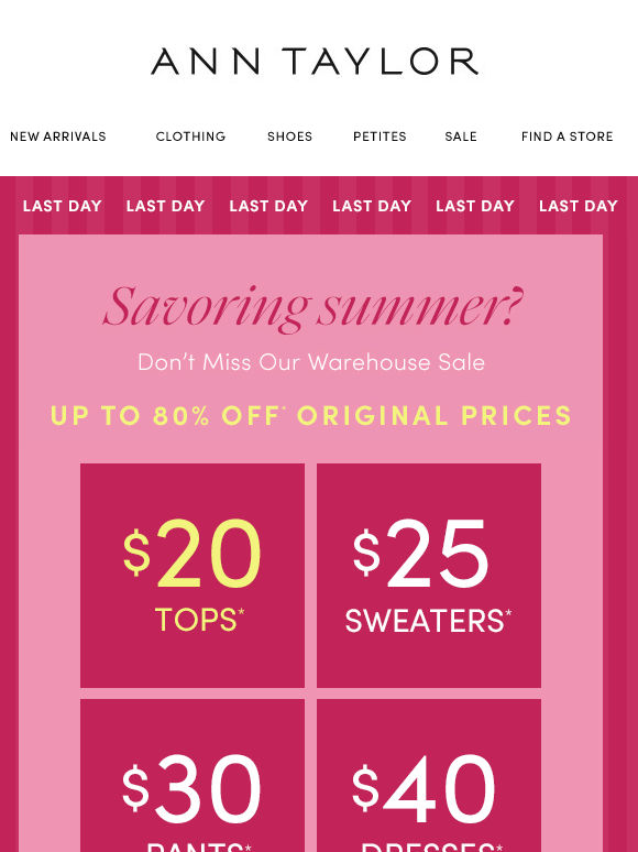 Warehouse Sale: New Summer Markdowns Just Added ☀️
