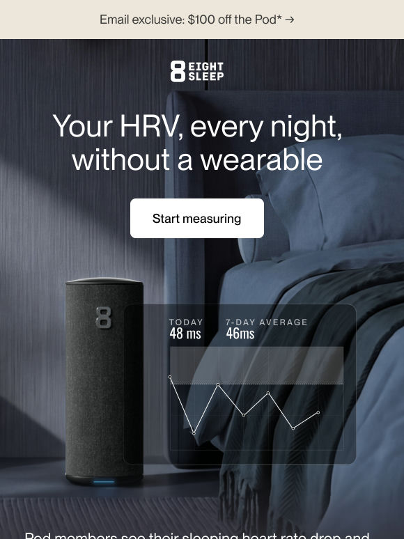 Your HRV, every night, without a wearable*