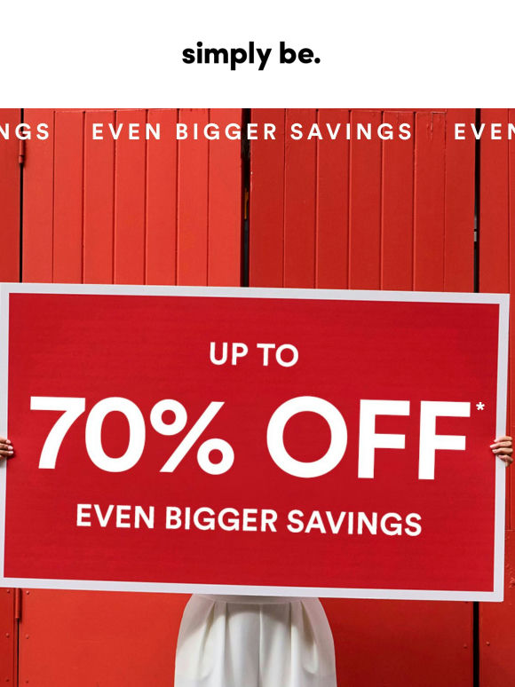 UP TO 70% OFF 🛍️