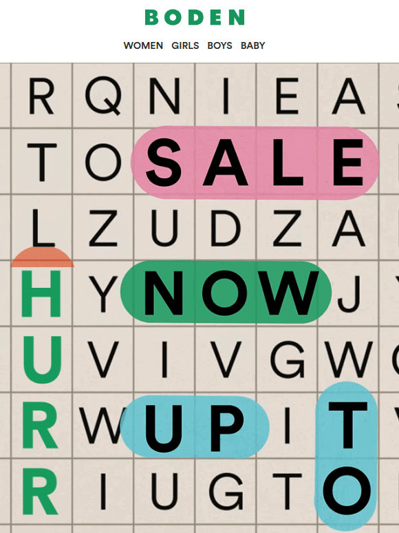 Word's got out: sale NOW up to 50% off