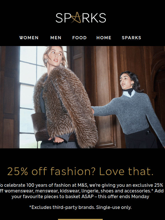 An exclusive 25% off fashion is yours ✨​​
