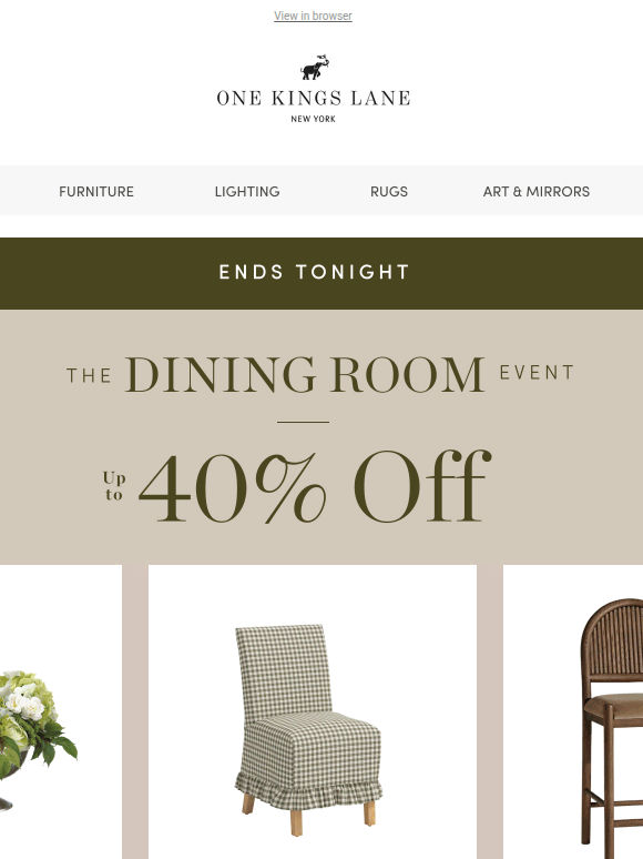 🚨 Up to 40% Off The Dining Room Event — Ends Tonight