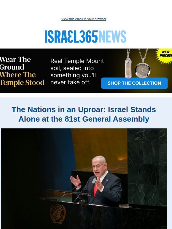The Nations in an Uproar: Israel Stands Alone at the 81st General Assembly and Today's Top Stories