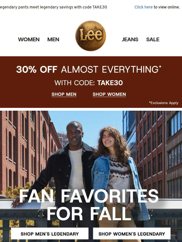 Don't miss 30% off almost everything