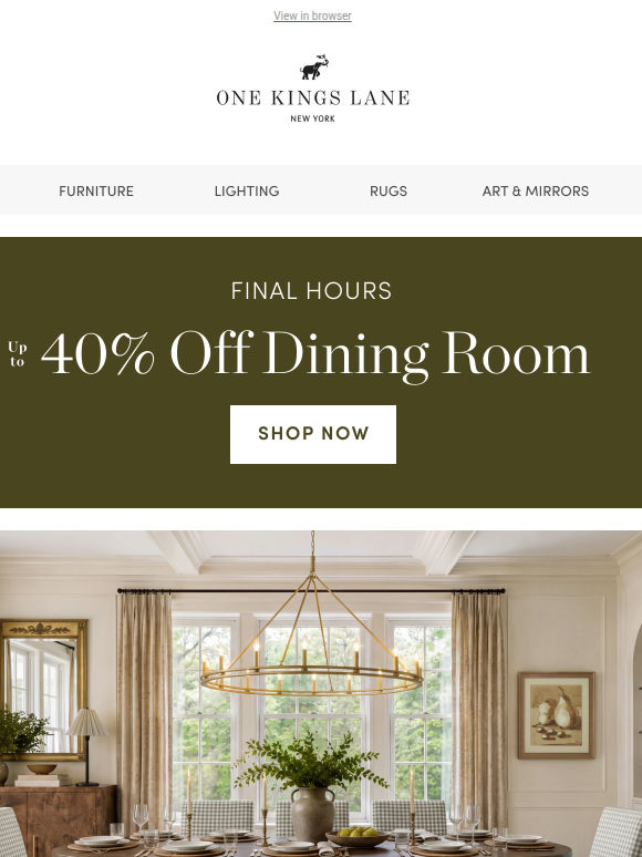 Final Hours for Up to 40% Off Dining Essentials