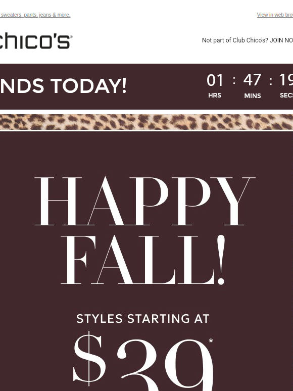 SPOTTED! $39+ styles ends today!