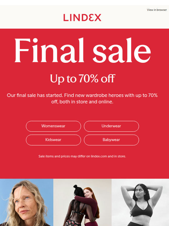 Final sale: Up to 70% off 🌞