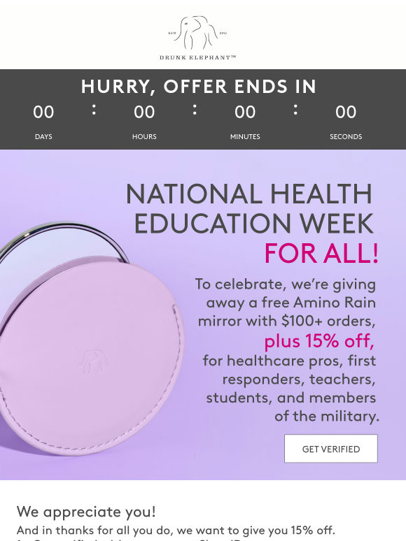 Health Education Week (and 15% off) doesn’t last forever
