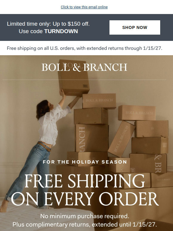 Enjoy free shipping on every order