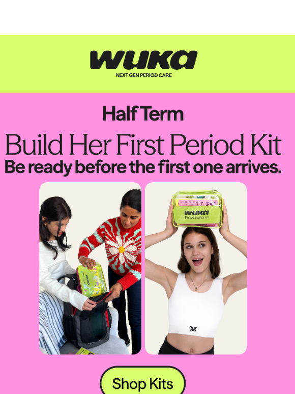 A calm moment to get ready for her first period