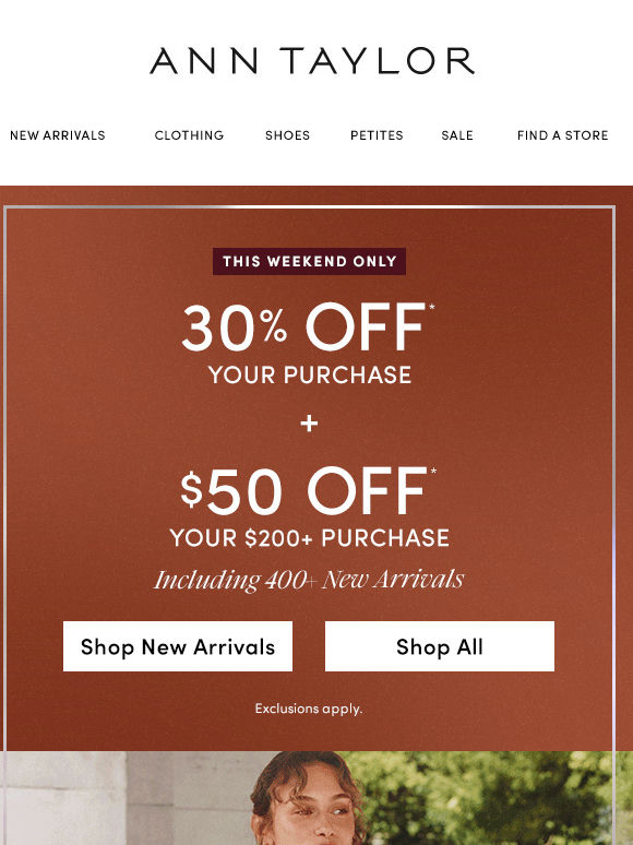 This Weekend Only! $50 Off $200+