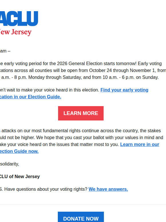Early voting starts tomorrow!
