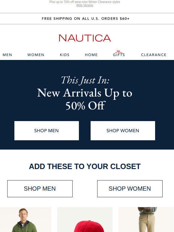 NEW styles just docked! Up to 50% Off