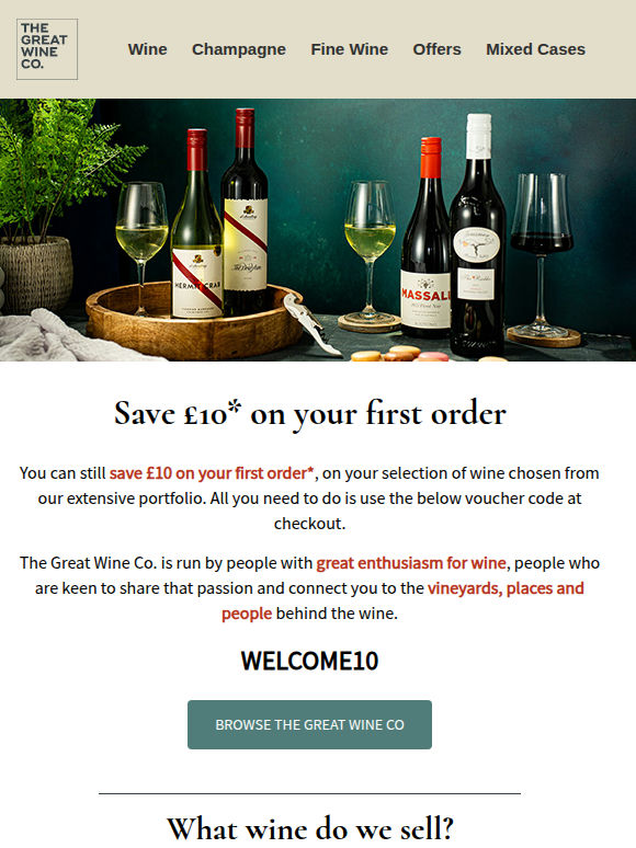 Don't forget to save £10 on your next order