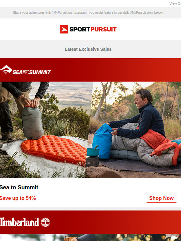 Sea to Summit | Timberland | Big Golf Brands | Shimano Cycling Clothing | Ecoon Iwalk | Up to 80% Off!