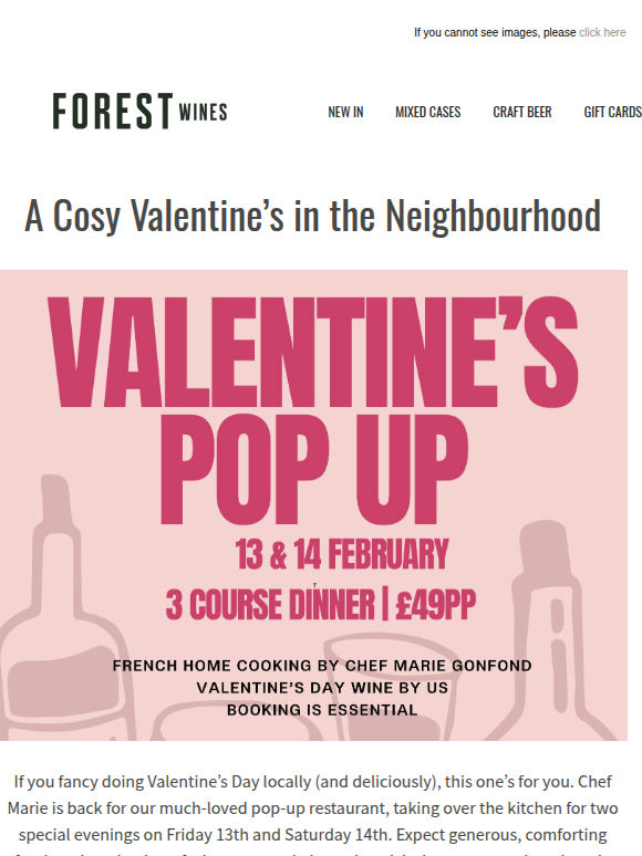 Valentine’s, Forest Wines Style