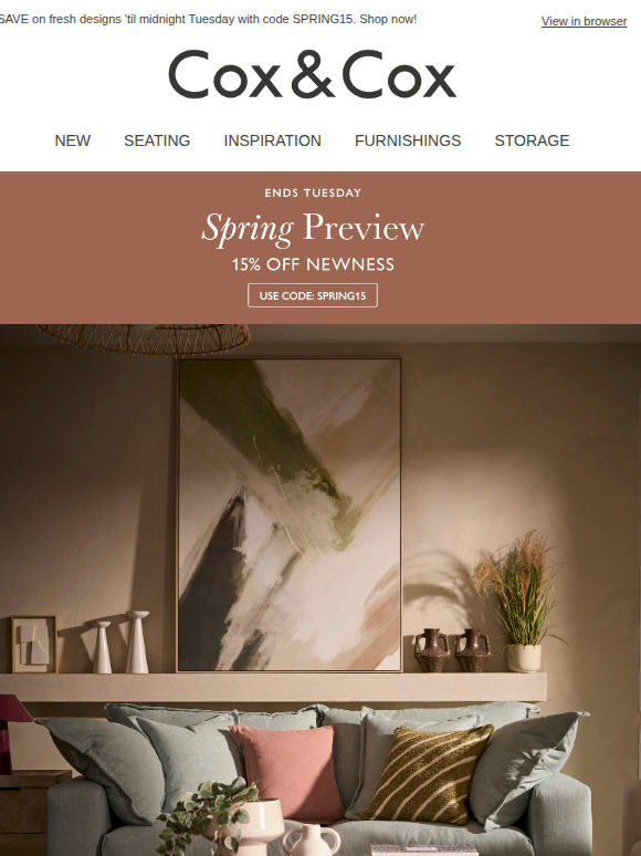 The Spring Edit | Take 15% OFF all newness this weekend