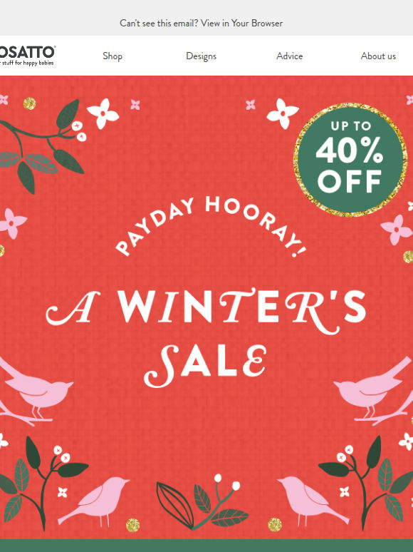 Payday Hooray! Save up to 40% NOW