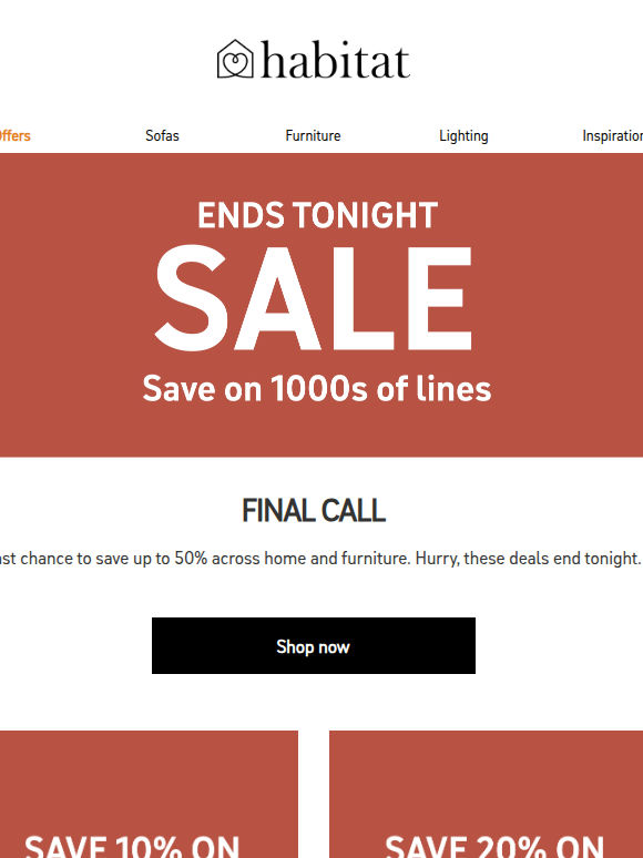 Final call for up to 50% off