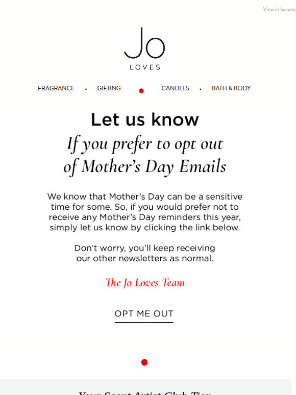 Want to opt-out of Mother’s Day emails?