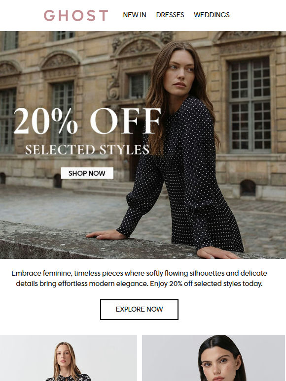 20% Off Selected Styles