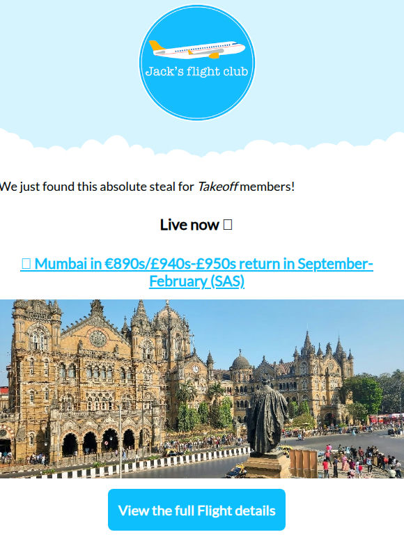 From London Heathrow    ✈️ Premium Economy to Mumbai in €890s/£940s-£950s return in September-February (SAS)