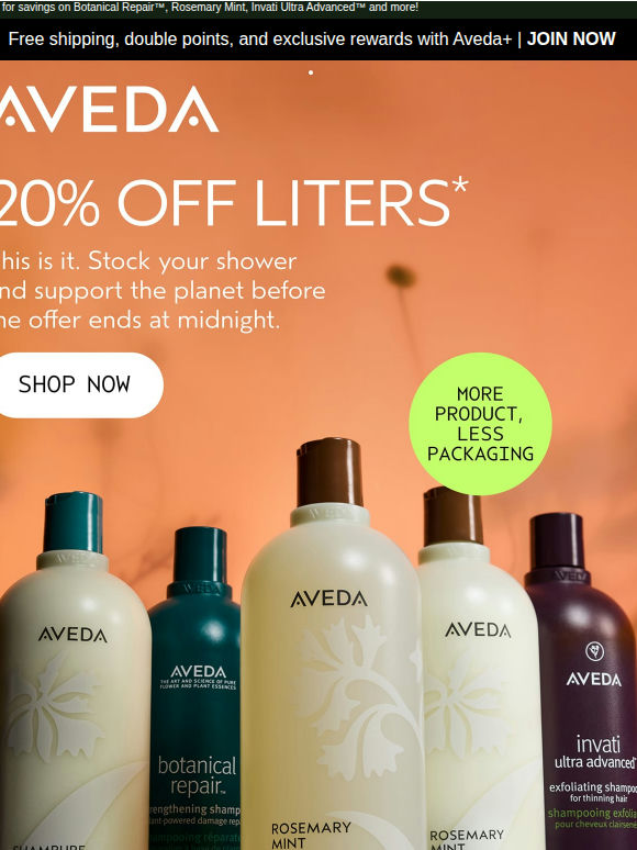 It's now or next time: 20% off Liters
