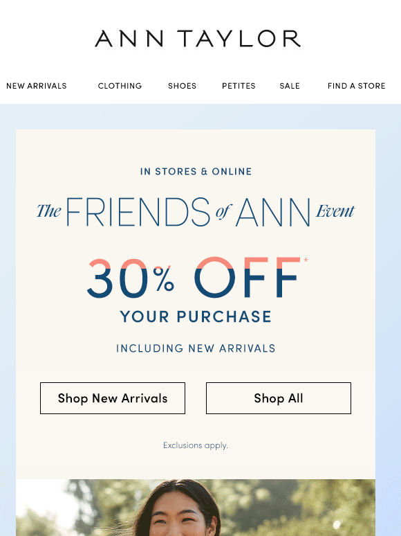 New Right Now: 30% Off Your Purchase