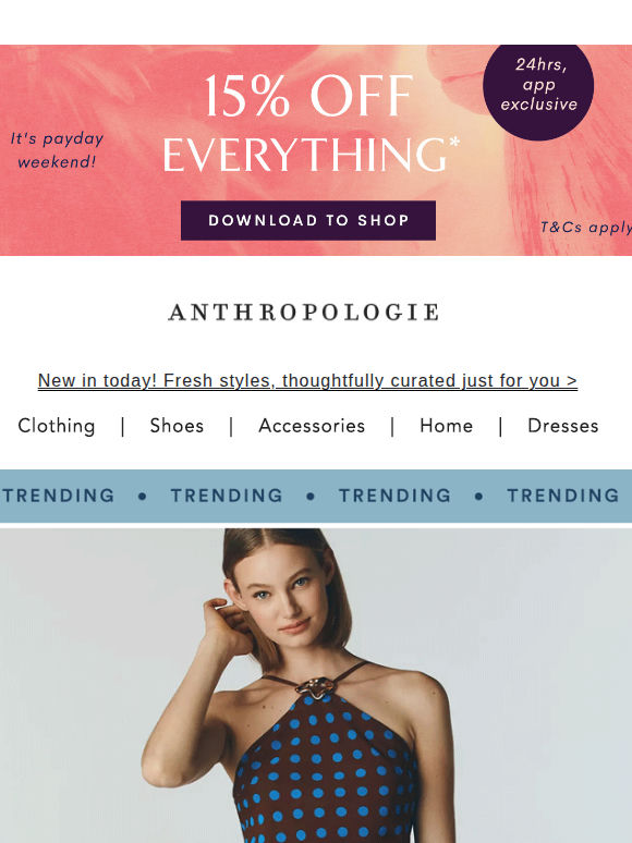 Spotted! 15% off everything in the app