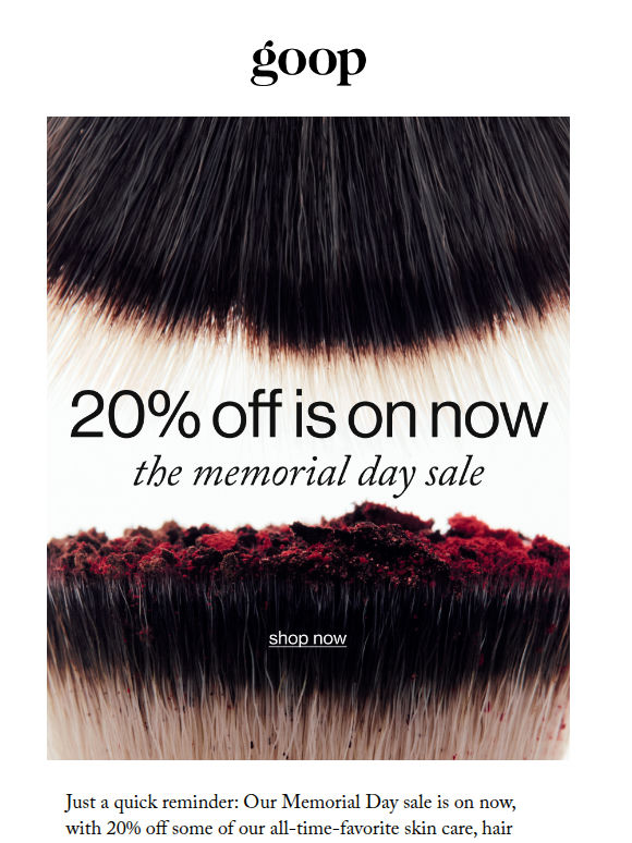 take 20% off Saie, Saltyface, GHD, and more