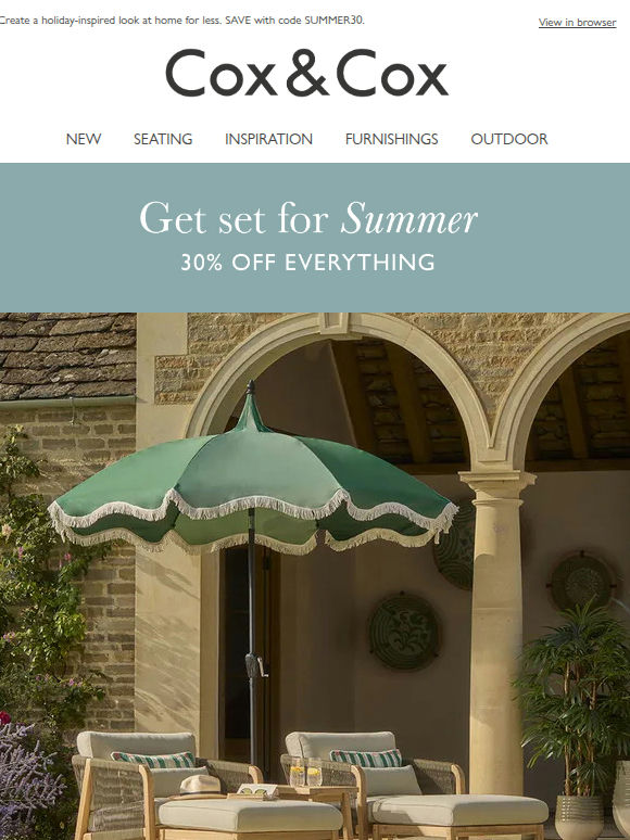 30% OFF everything for your dream summer garden