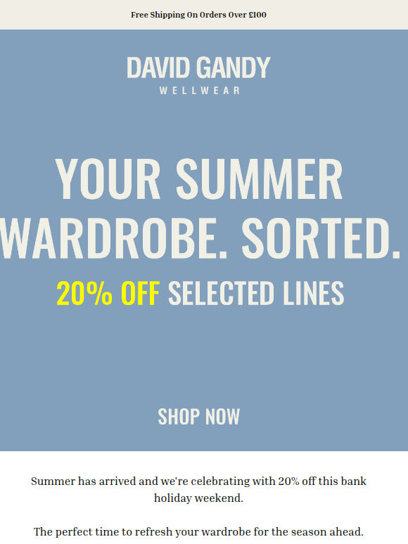 Your Summer Wardrobe. Sorted.