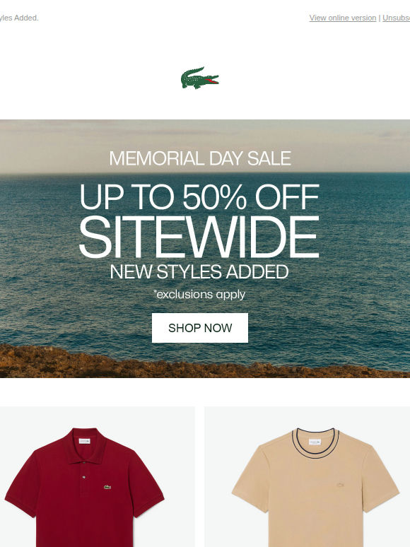 Shop The Sale! Save up to 50% OFF SITEWIDE.