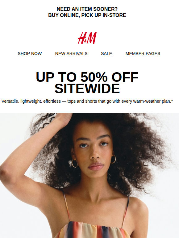 Tops & shorts for all, all up to 50% off